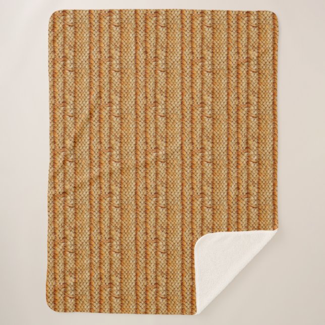 Cosy Knit Wool Texture Orange Pattern No2 Sherpa Blanket (Front)