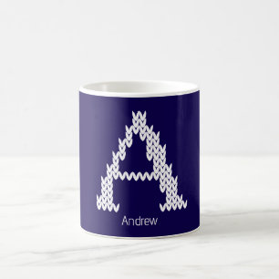 Cosy Knitted Alphabet Letter A Coffee Mug