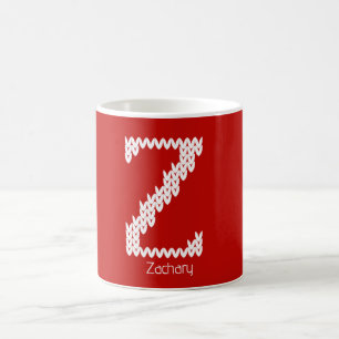 Cosy Knitted Alphabet Letter Z Coffee Mug