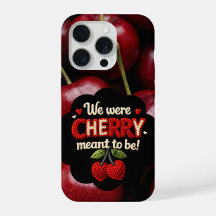 Cosy knitted-style typography and adorable cherry iPhone 15 pro case