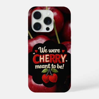 Cosy knitted-style typography and adorable cherry iPhone 15 pro case