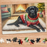 Cosy Labrador Retriever Dog Christmas Puppy  Jigsaw Puzzle<br><div class="desc">Looking for a fun and engaging activity to share with your family this holiday season? Look no further than our jigsaw puzzle collection featuring playful Labrador Retrievers! As a dog lover, you'll adore the variety of designs we offer, including cute and cuddly puppies, loveable yellow, chocolate, and black Labs, and...</div>