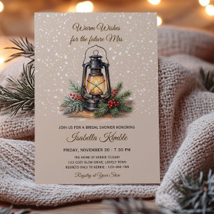 Cosy Lantern Warm Wishes Bridal Shower Invitation