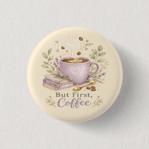 Cosy Lavender Watercolor Coffee 3 Cm Round Badge