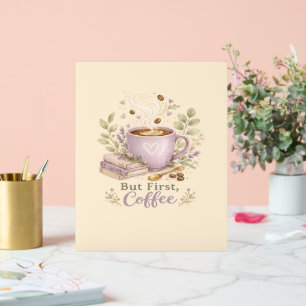Cosy Lavender Watercolor Coffee Acrylic Sign