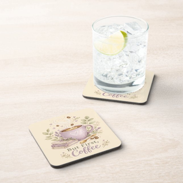 Cosy Lavender Watercolor Coffee Coaster (Right Side)
