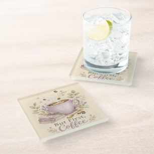 Cosy Lavender Watercolor Coffee Glass Coaster