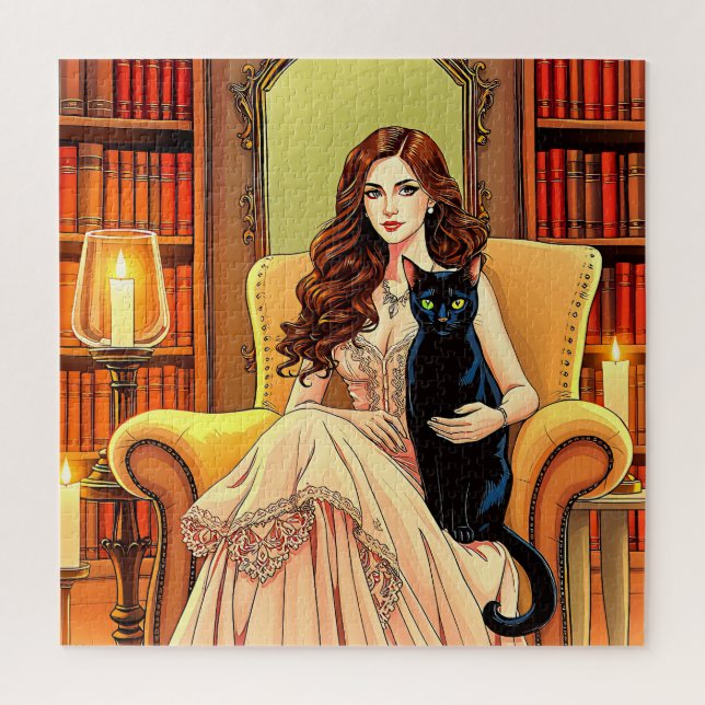 Cosy Library Haven Jigsaw Puzzle (Vertical)