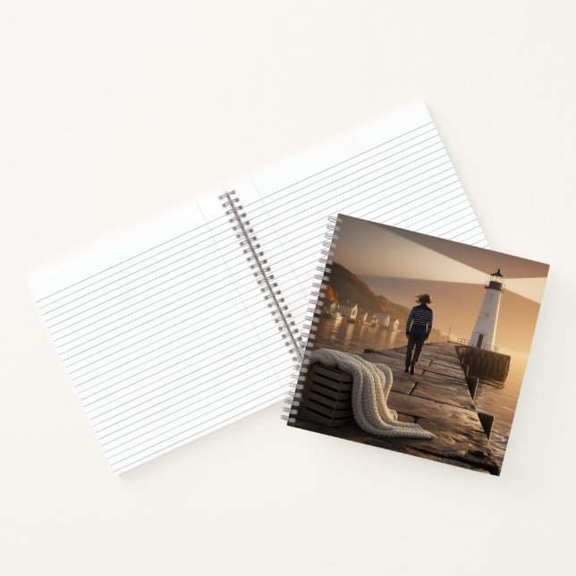 Cosy Lighthouse Walk Nautical Fall Serenity Notebook (Inside)
