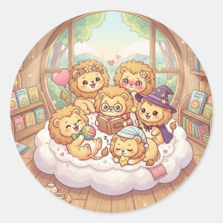 Cosy Lion Storytime Nursery Sticker
