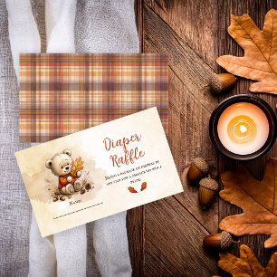 Cosy Little Cub Baby Shower Diaper Raffle Card