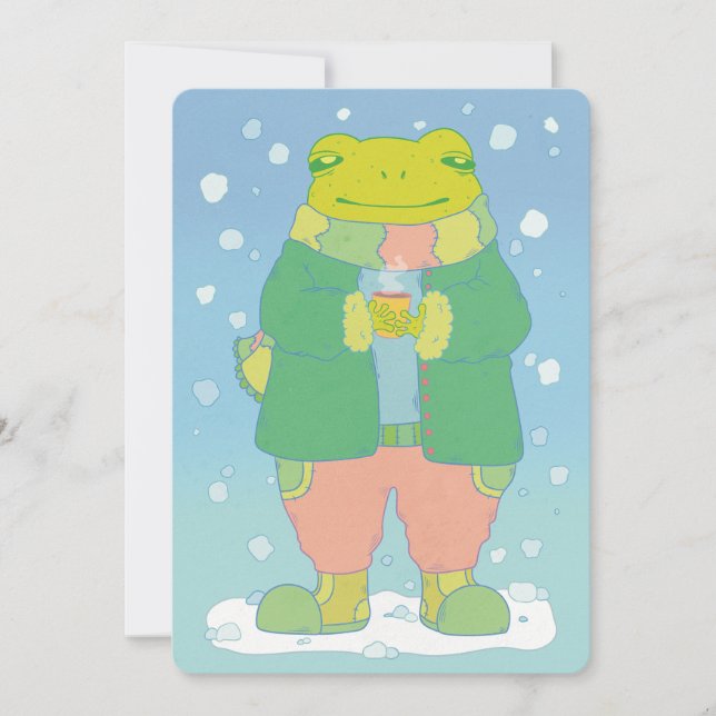 Cosy Little Frog Holiday Card (Front)