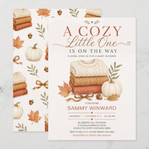 Cosy Little One Fall Baby Shower Invitation