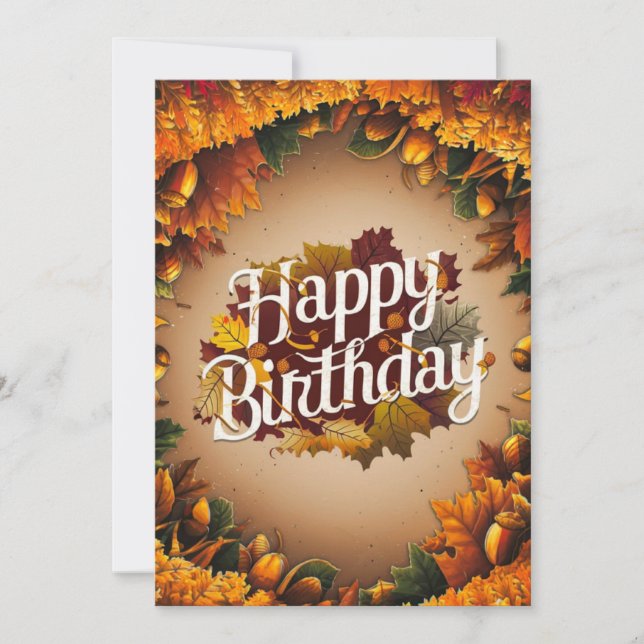 Cosy Little Pumpkin Autumn Fall Happy Birthday  Card (Front)