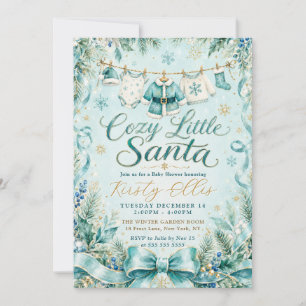 Cosy Little Santa Baby Shower Invitation
