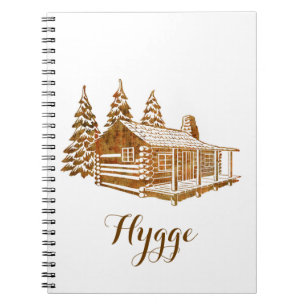 Cosy Log Cabin - Hygge or your own text Notebook