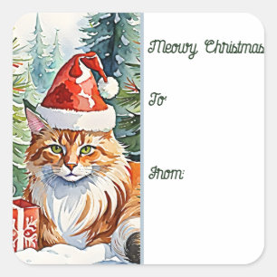 Cosy Maine Coon Christmas Gift Tag