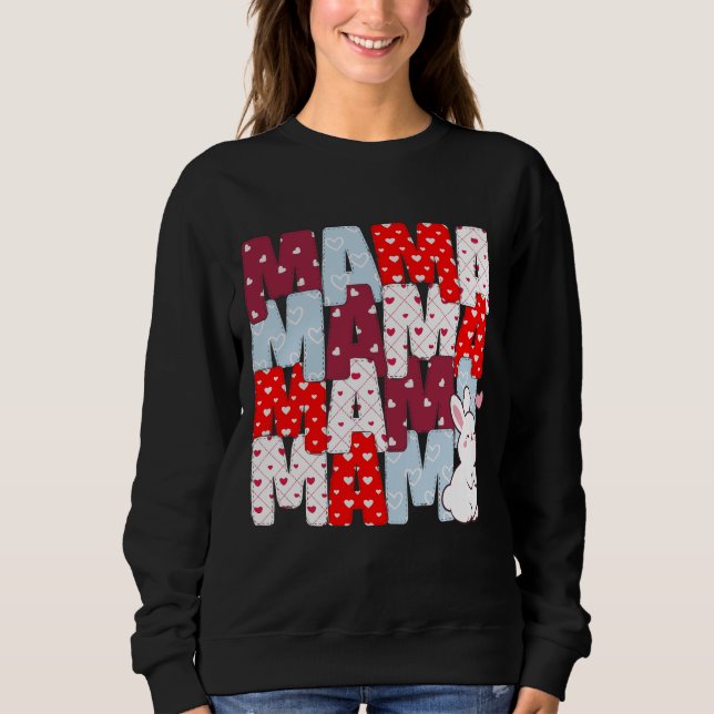 Cosy "MAMA" Bunny Stack Sweatshirt for Moms (Front)