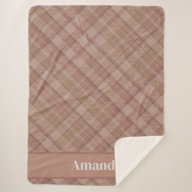Cosy Mauve Beige Plaid Vintage Style