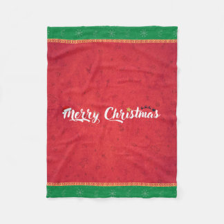Cosy Merry Christmas Fleece Blanket – Red & Green