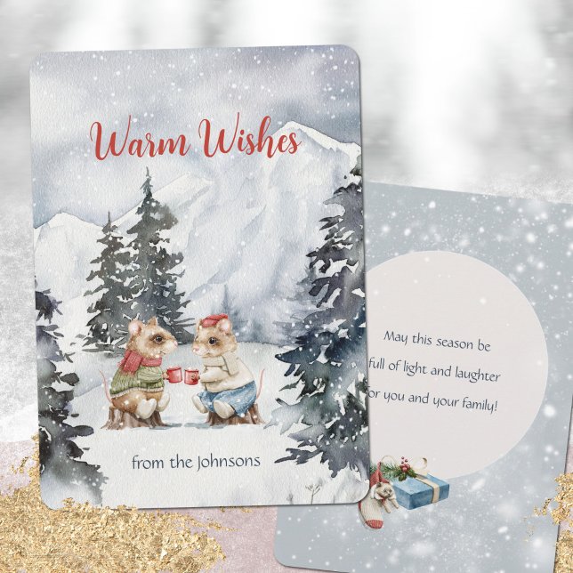 Cosy Mice Tea Party Christmas Holiday Card (Cozy Mice Tea Party Christmas Holiday Card ©Susanne Sachers - Sunny Mind 🌞)