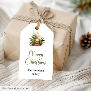 Cosy Minimal Neutral Earthy Watercolor Christmas Gift Tags