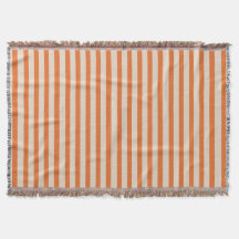 Cosy Modern Orange Striped Throw Blanket