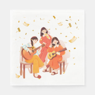 Cosy Music & Friends Illustrated Party Napkins