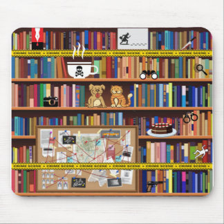 Cosy Mysteries Bookshelf Mouse Mat