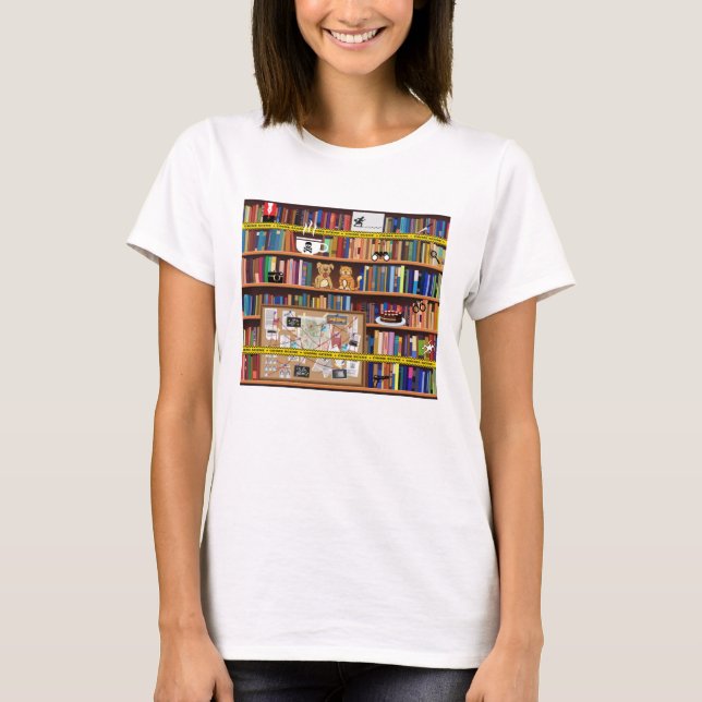 Cosy Mysteries Bookshelf T-Shirt (Front)