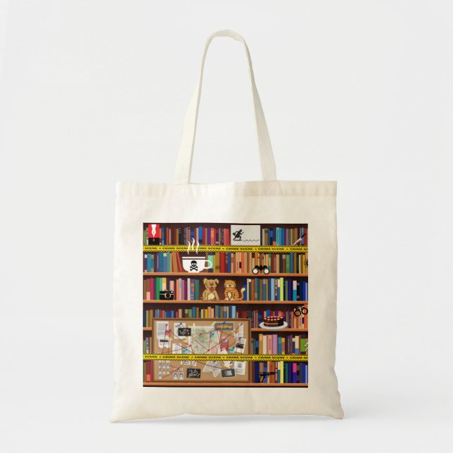 Cosy Mysteries Bookshelf Tote Bag (Front)