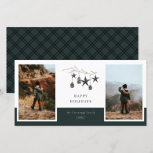 Cosy Nature 2 Photo Family Holiday Card