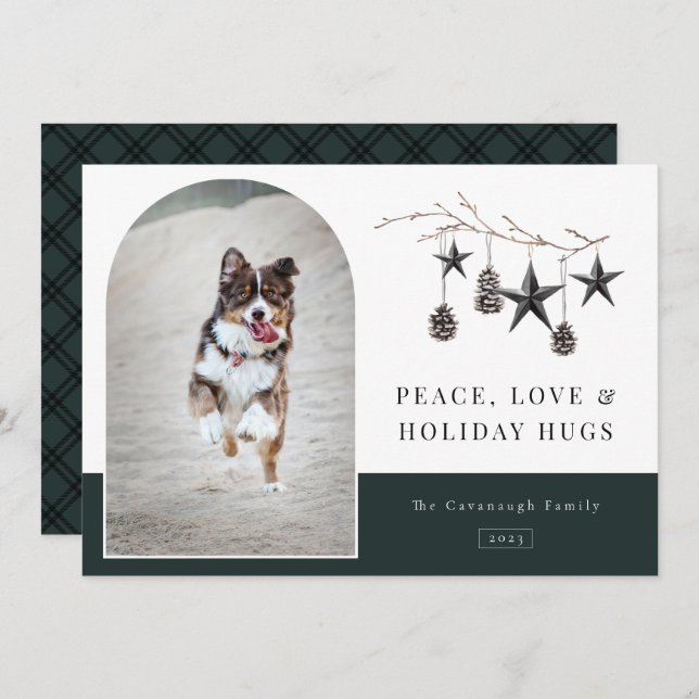 Cosy Nature Arch Frame Photo Holiday Card (Front/Back)
