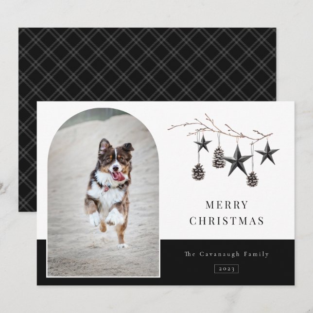 Cosy Nature Arch Frame Photo Holiday Card (Front/Back)