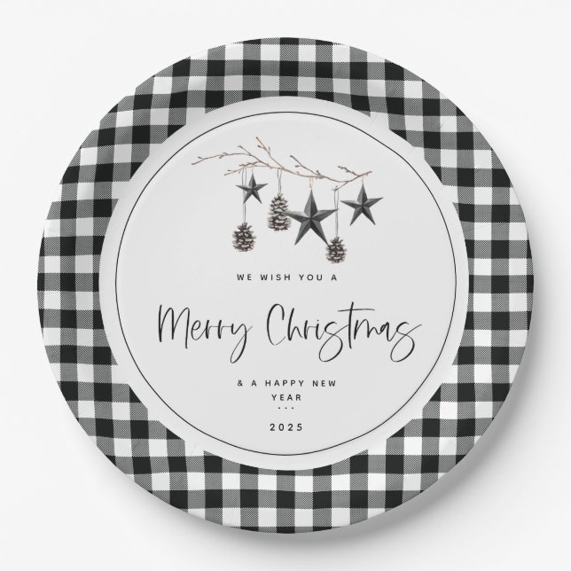Cosy Nature Christmas Party Paper Plate (Front)
