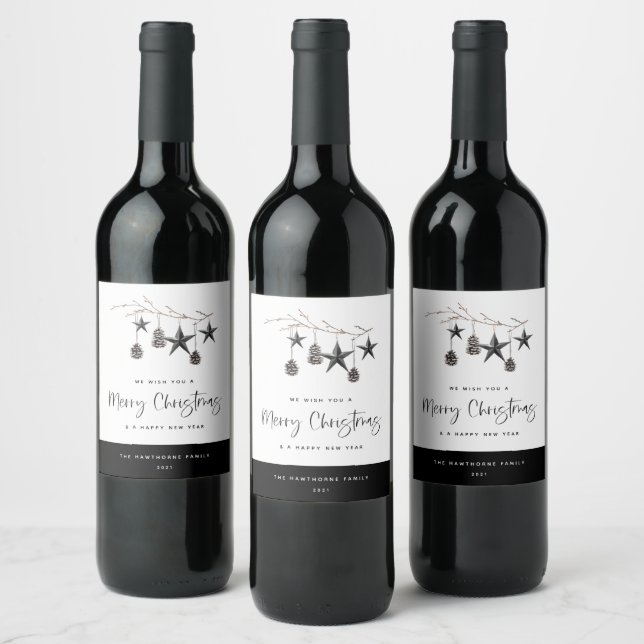 Cosy Nature Christmas Wine Label (Bottles)