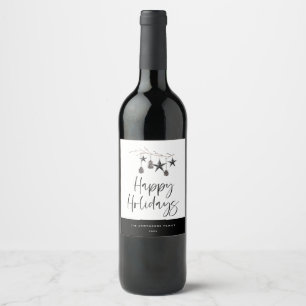 Cosy Nature Happy Holidays Wine Label