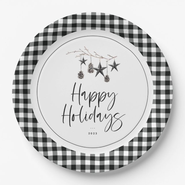 Cosy Nature Holiday Party Paper Plate (Front)