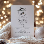 Cosy Nature Wreath Christmas Party Invitation<br><div class="desc">Modern simplistic cosy nature hoop wreath,  Christmas party invitation. Watercolor hoop wreath,  chic typography design with trendy plaid pattern backing.</div>