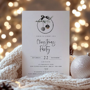 Cosy Nature Wreath Christmas Party Invitation