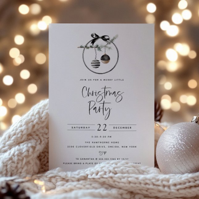 Cosy Nature Wreath Christmas Party Invitation (Creator Uploaded)