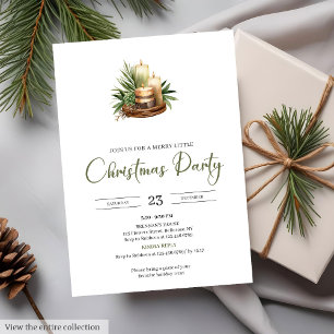 Cosy Neutral Earthy Rustic Minimalist Christmas   Invitation