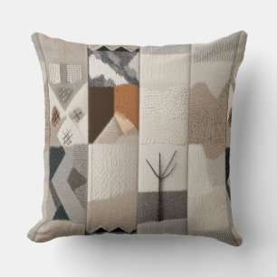 Cosy neutral patchwork cushion