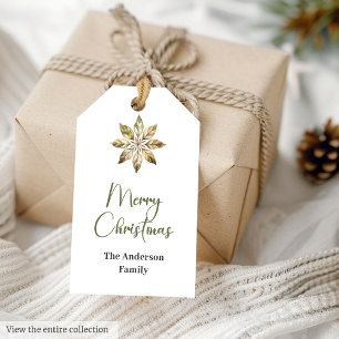 Cosy Neutral Sage Green Ivory Minimalist Christmas Gift Tags