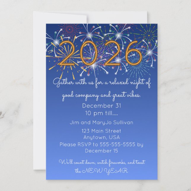 Cosy New Years Gathering Invitation (Front)