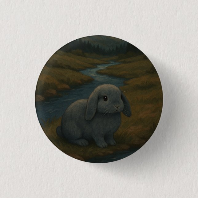 Cosy Night Bunny 3 Cm Round Badge (Front)