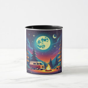 Cosy Night Camping by the Fire Mug