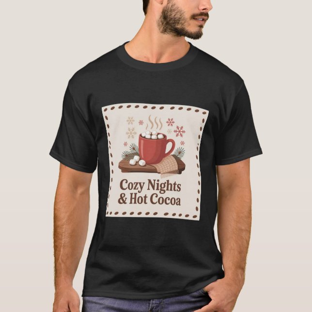 "Cosy Nights & Hot Cocoa" Winter Marshmallow Mug D T-Shirt (Front)