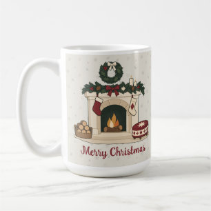 Cosy Nordic Christmas Fireplace Holiday Party Coffee Mug
