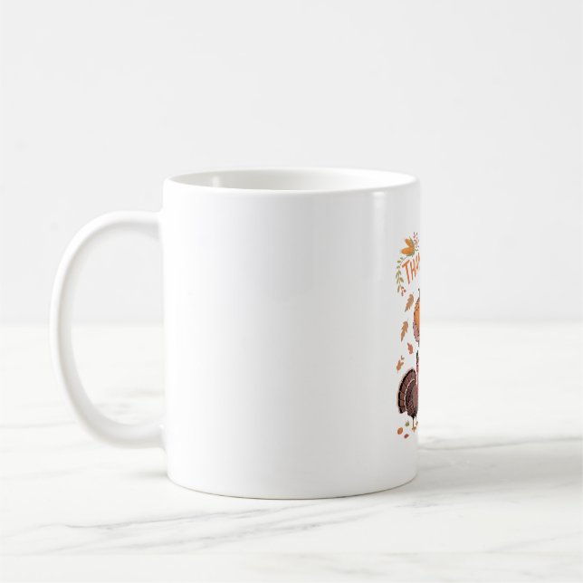 Cosy October Autumn Pumpkins Oversized T-Shirt Coffee Mug (Left)
